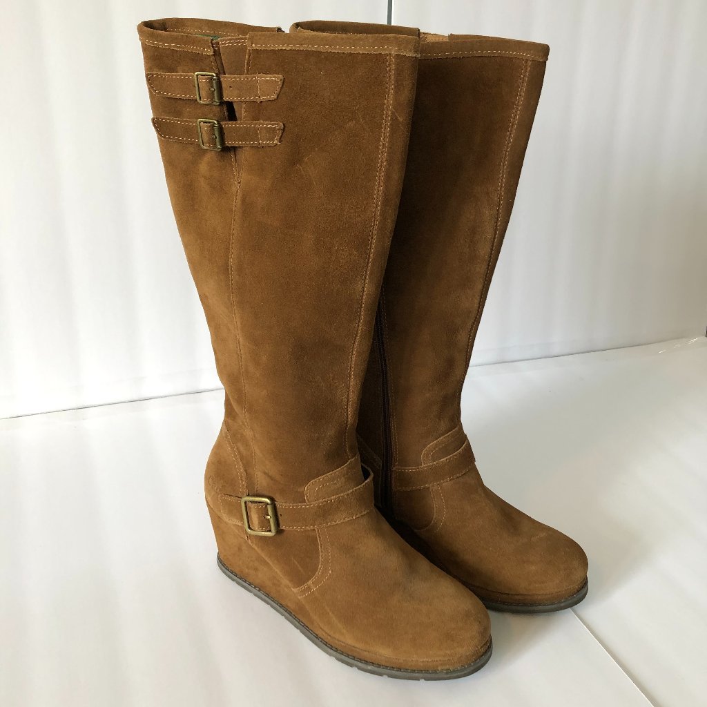 Cat - Caterpillar Knew Tall Suede Wedge Boots
